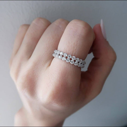Sparkle Luxury Diamond Silver Ring