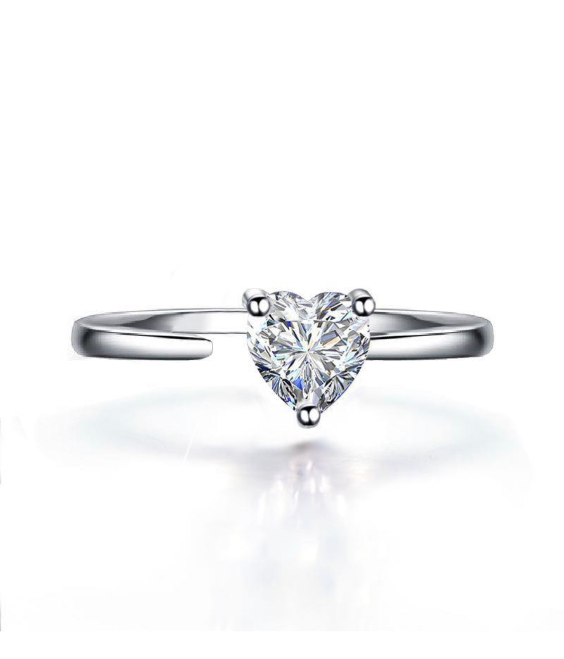 Love Heart Silver Ring