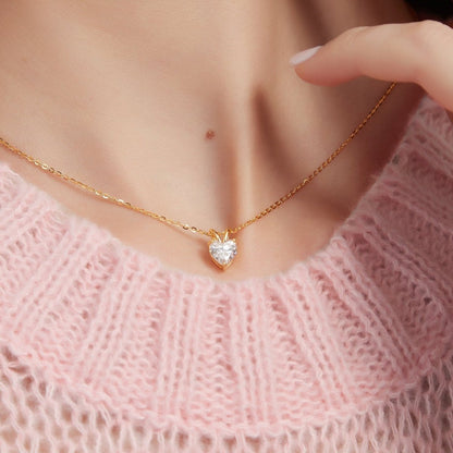 Silver Crystal Swarovski Heart Model Necklace