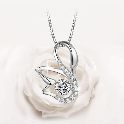 Elegant Swan Silver Pendant Set