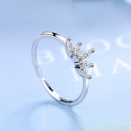 Exotic Princess Crown Silver Ring