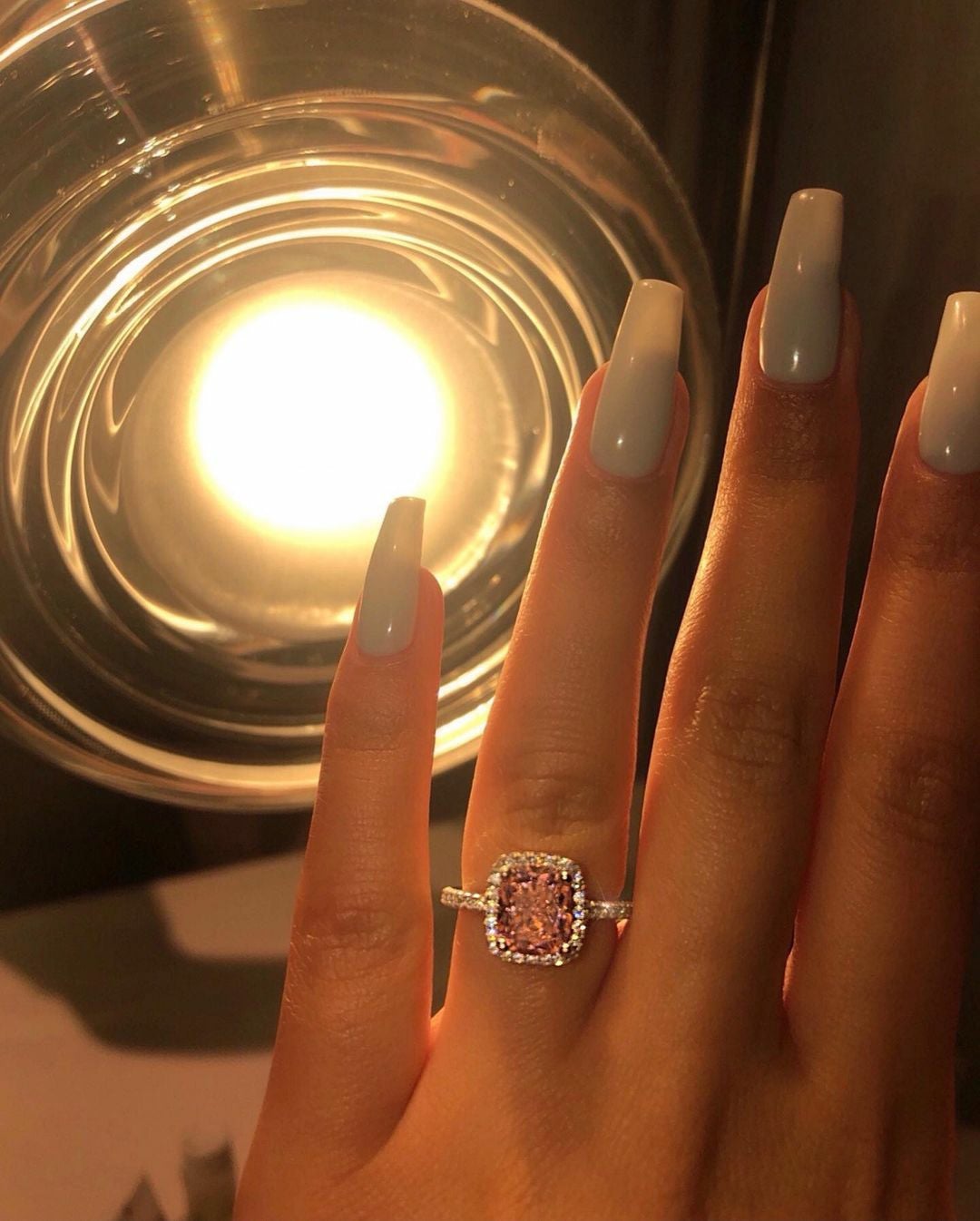 Pink Odessa Luxury Silver Ring