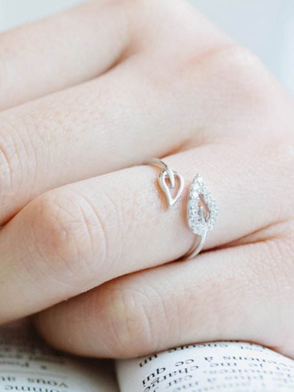 SILVERETTE LEAF OF LIFE SILVER RING