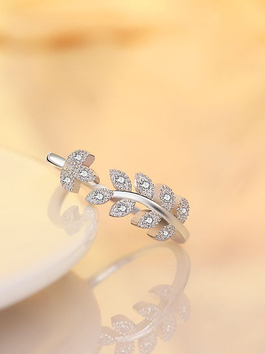 Silverette Leaves Silver Ring