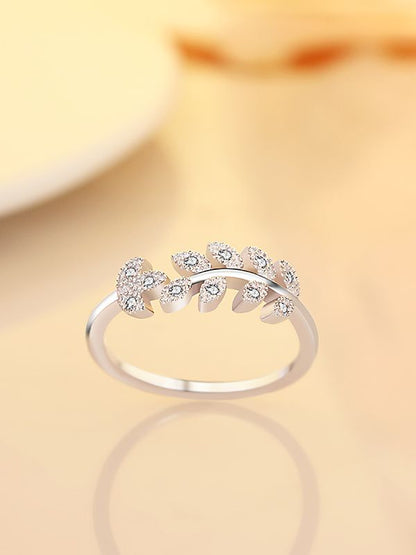 Silverette Leaves Silver Ring