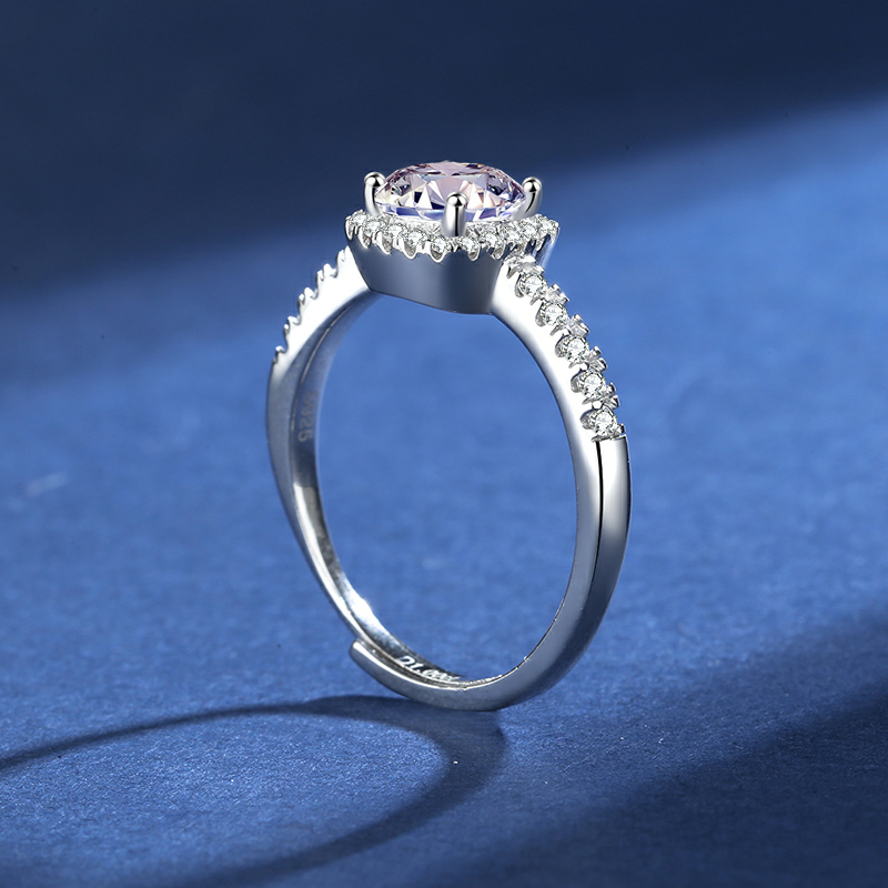 Luxury Micro Inlaid Square Diamond Silver Ring