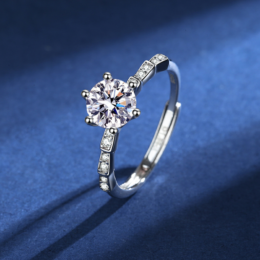 Moissanite Medusa Snake Silver Ring