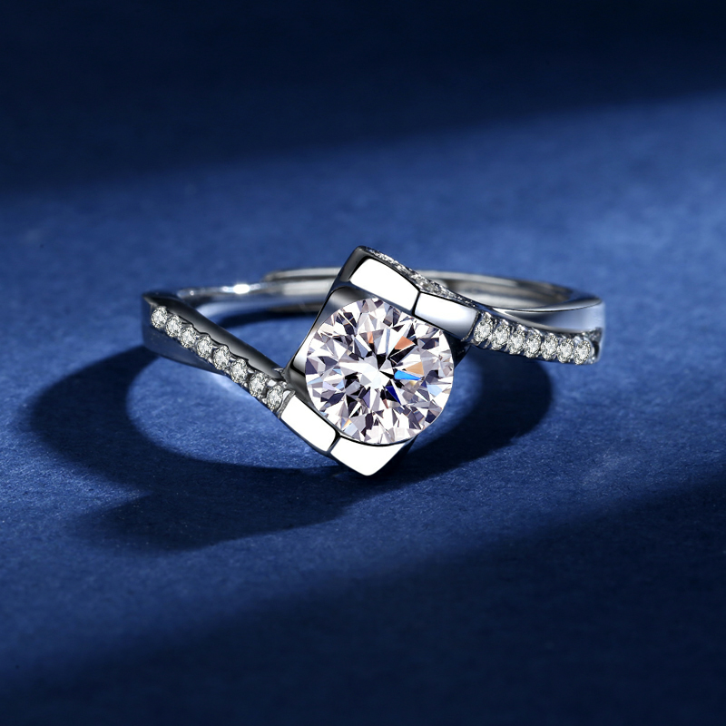 Angel Heart Moissan Diamond Silver Ring