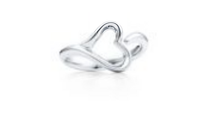 Open Heart Silver Adjustable Silver Ring
