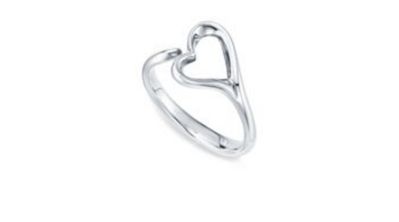 Open Heart Silver Adjustable Silver Ring