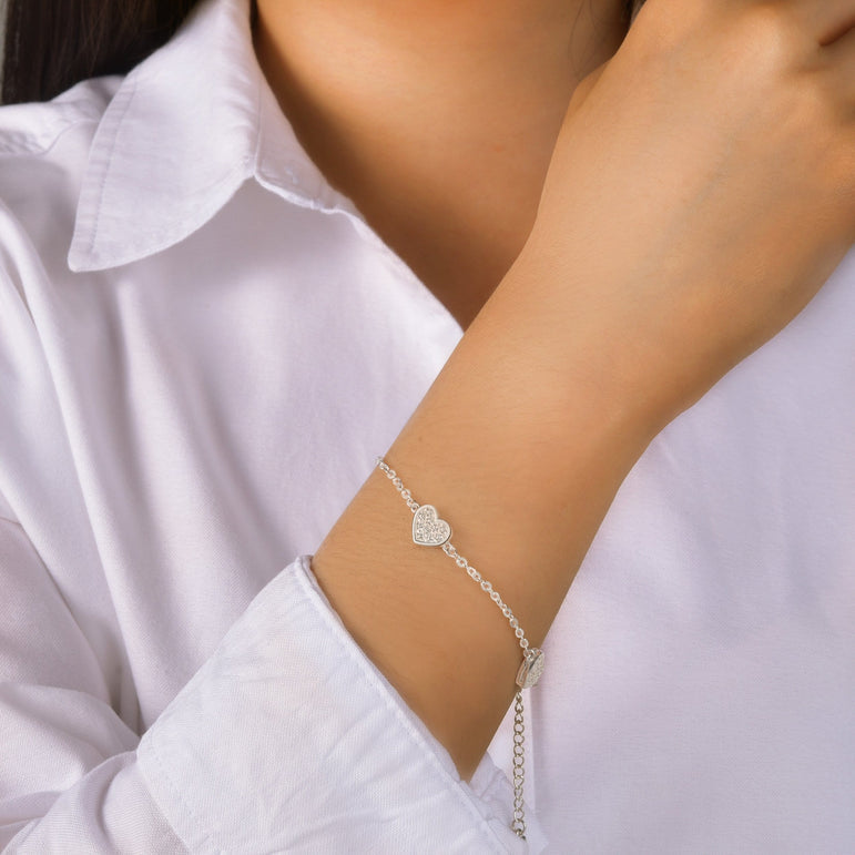 Petite Pure Silver Heart Bracelet