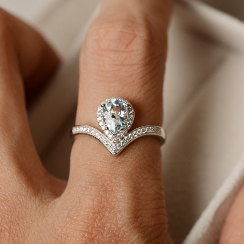 Aquamarine Silver Ring