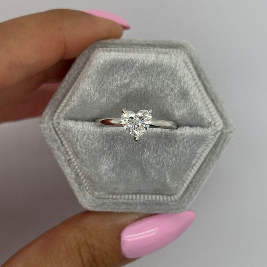 Silver Stereo Hearts Ring