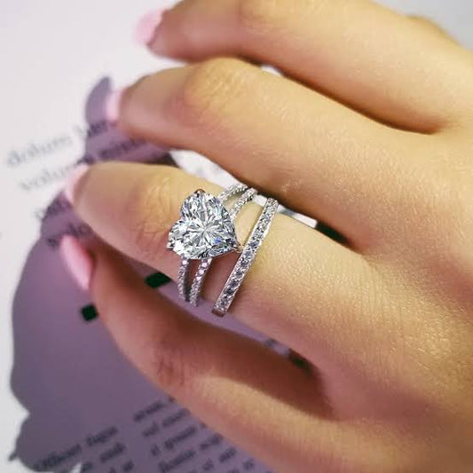 Regal Crown Ladies Moissan Diamond Ring Silver Ring