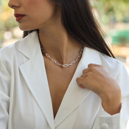 Paperclip Silver Necklace