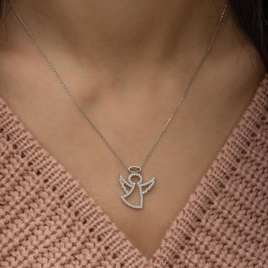 Angle Wing Silver Pendant Set