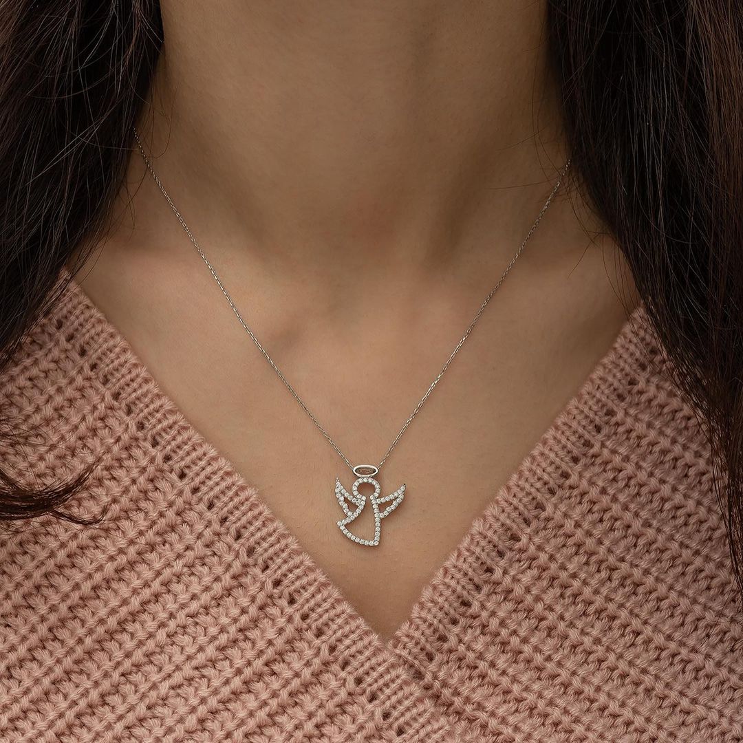 Angle Wing Silver Pendant Set