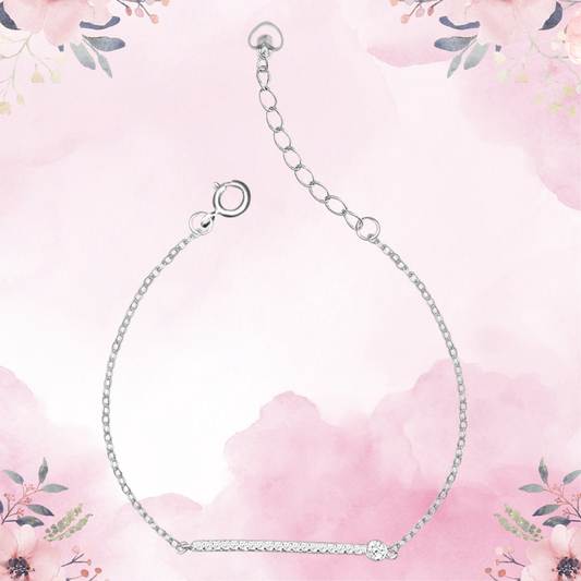 Silver Zircon Minimal Bracelet