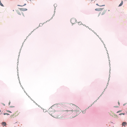 Silver Tranquil Leaf Bracelet