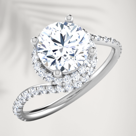 Spiral Solitaire Silver Ring