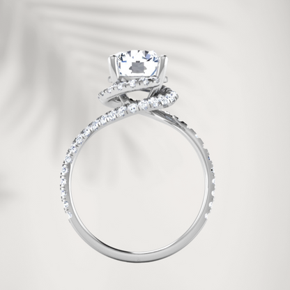 Spiral Solitaire Silver Ring