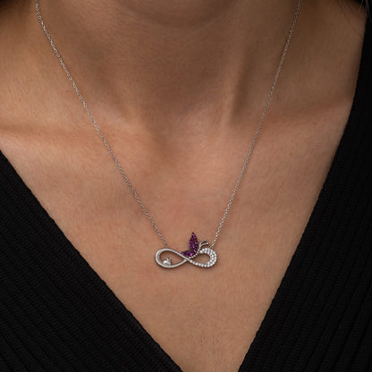Infinity Butterfly Silver Pendant Set