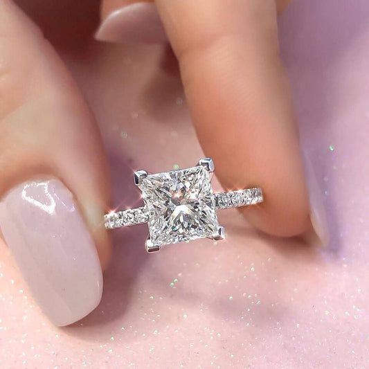 Cushion Crush Diamond Silver Ring